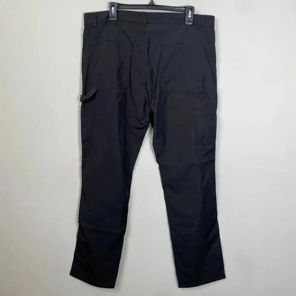 NWT Mennace Shop Flat Front Cargo Straight Leg Pants Men's Size 36 Black Utility - Picture 8 of 15
